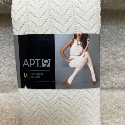 APT.9 Women’s Ivory  Sweater Tights  Size M NEW Stretch